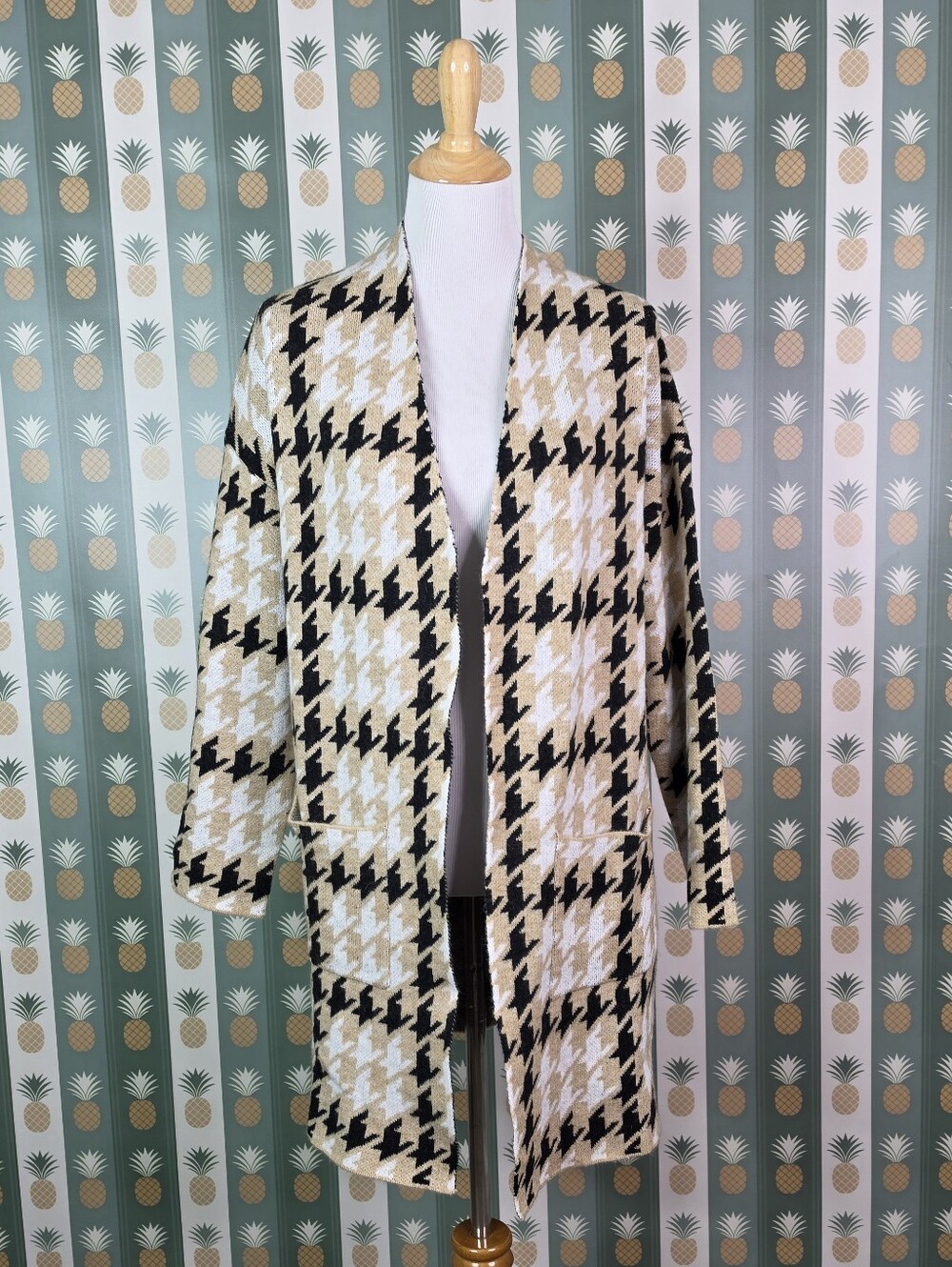Joseph A Checked Open-Front Coatigan